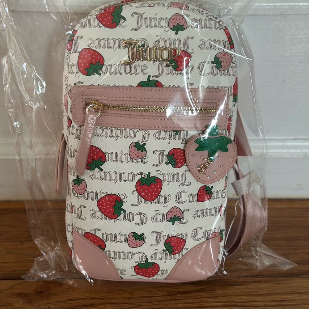 Juicy Couture Cream and Pink Backpack with Playful Design